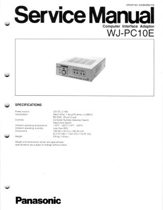 WJ-PC10E service manual