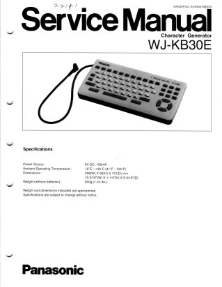 WJ-KB30E service manual