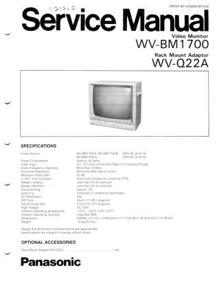 WV-BM1700 service manual