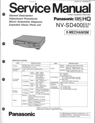 NV-SD400 service manual