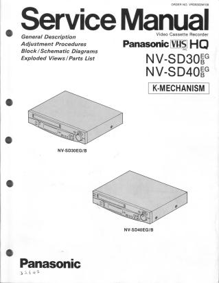 NV-SD30 NV-SD40 service manual