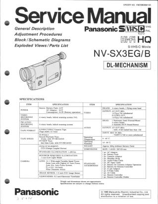 NV-SX3 service manual