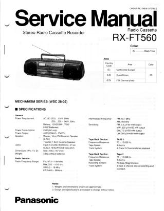 RX-FT560 service manual