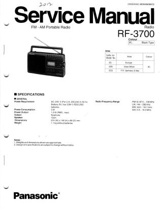 RF-3700 service manual