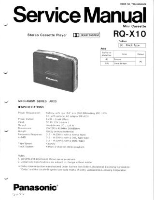 RQ-X10 service manual