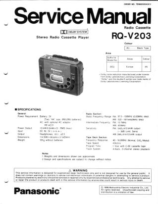 RQ-V203 service manual