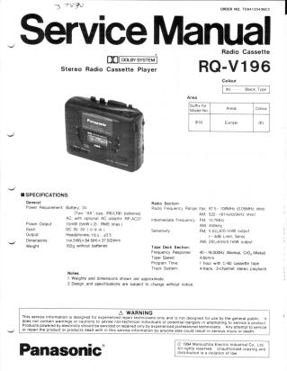 RQ-V196 service manual