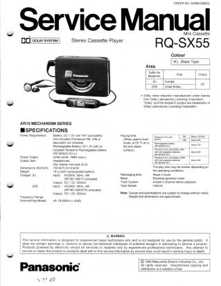 RQ-SX55 service manual