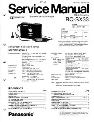 RQ-SX33 service manual