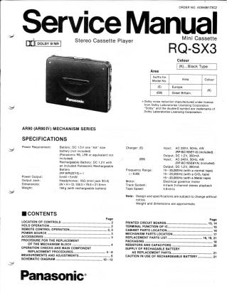 RQ-SX3 service manual