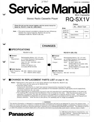 RQ-SX1V service manual