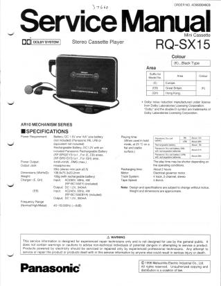RQ-SX15 service manual