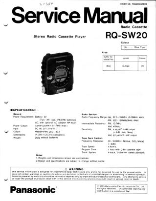 RQ-SW20 service manual