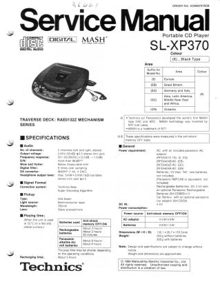 SL-XP370 service manual