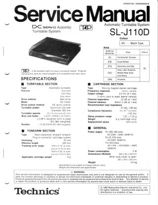 SL-J110D service manual