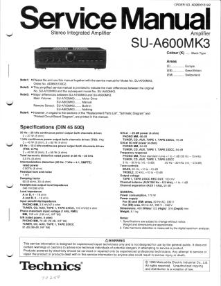 SU-A600MK3 service manual