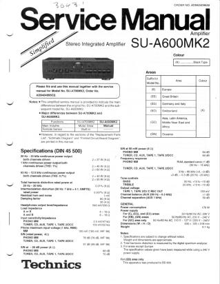 SU-A600MK2 service manual