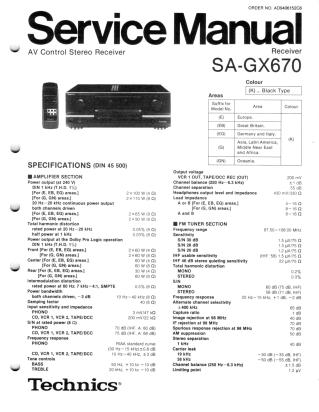 SA-GX670 service manual