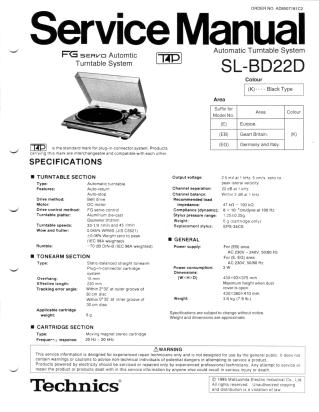 SL-BD22D service manual