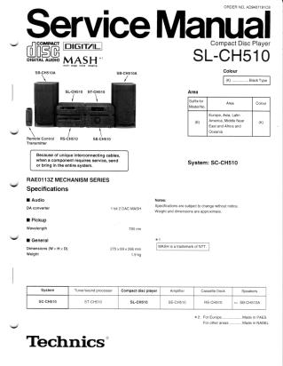 SL-CH510 service manual