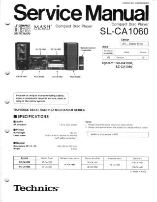SL-CA1060 service manual