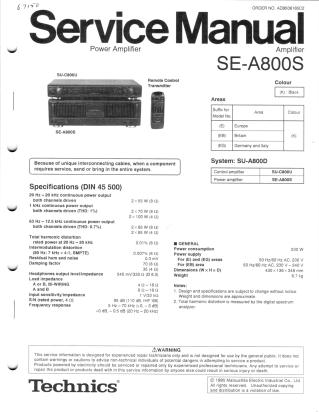 SE-A800 S service manual
