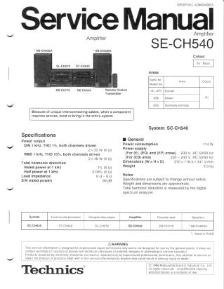 SE-CH540 service manual