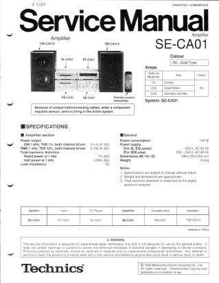 SE-CA01 service manual