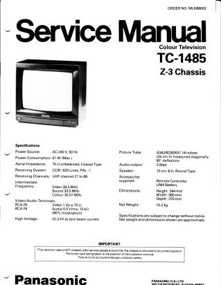 TC-1485 service manual