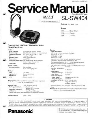 SL-SW404 service manual
