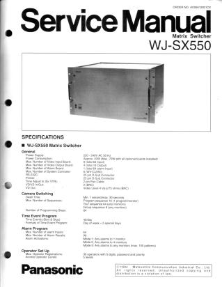 WJ-SX550 service manual