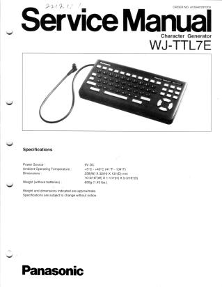 WJ-TTL7E service manual