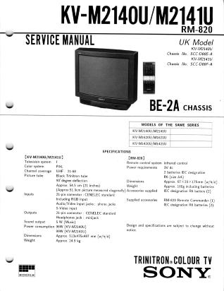 KV-M2140 KV-M2141 service manual - Click Image to Close
