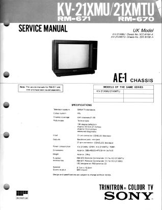 KV21XMU / XMTU service manual