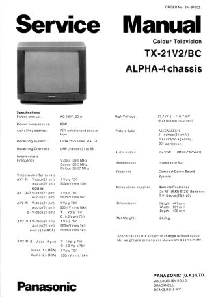 TX-21V2/BC service manual