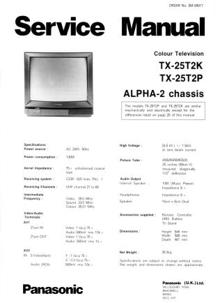 TX-25T2K TX-25T2P service manual