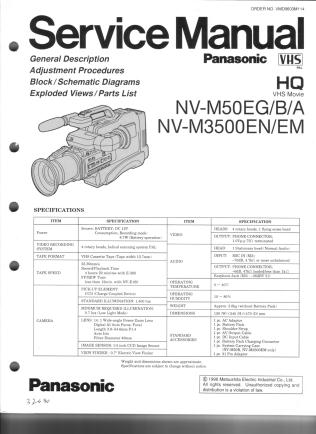 NV-M50 NV-M3500 service manual