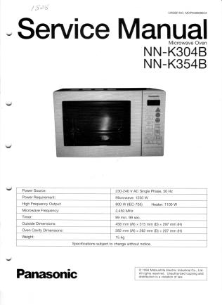 NN-K304 NN-K354 service manual