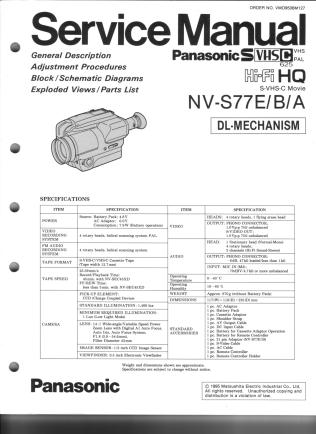 NV-S77 service manual