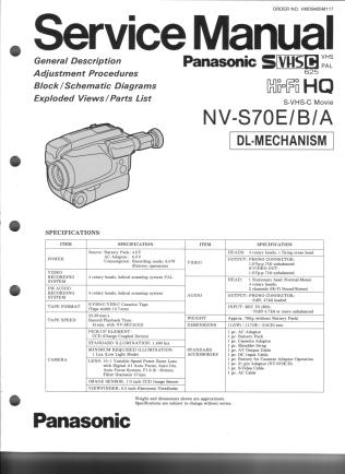 NV-S70 service manual