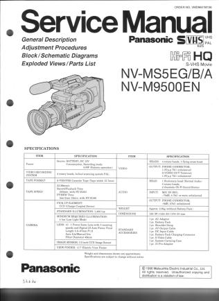 NV-MS5 NV-M9500 service manual - Click Image to Close