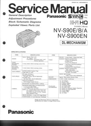 NV-S90 NV-S900 service manual
