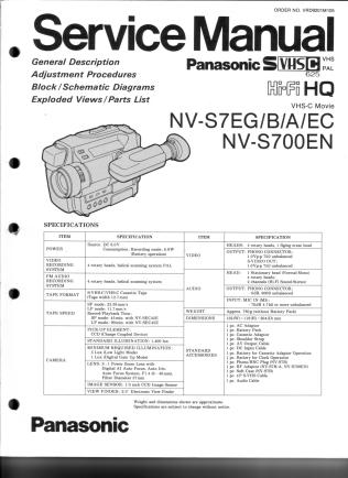 NV-S7 NV-S700 service manual