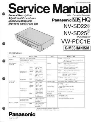 NV-SD22 NV-SD25 VW-PDC1E service manual