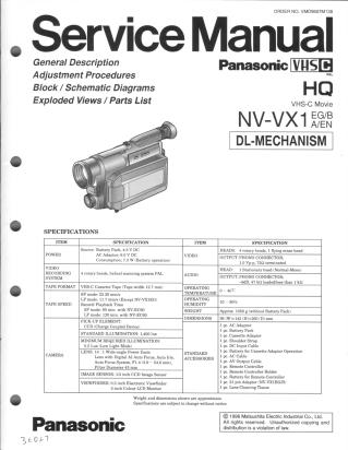 NV-VX1 service manual
