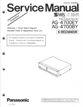 AG-4700EY/BY service manual
