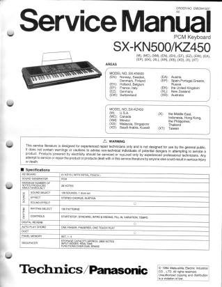 SX-KN500 service manual