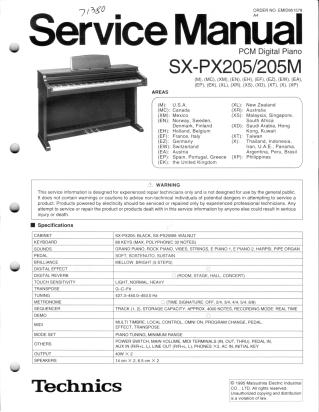 SX-PX205 service manual