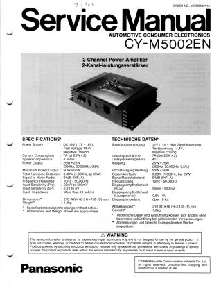 CY-M5002EN service manual