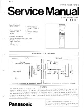 NV-SD260 NV-SD410 service manual